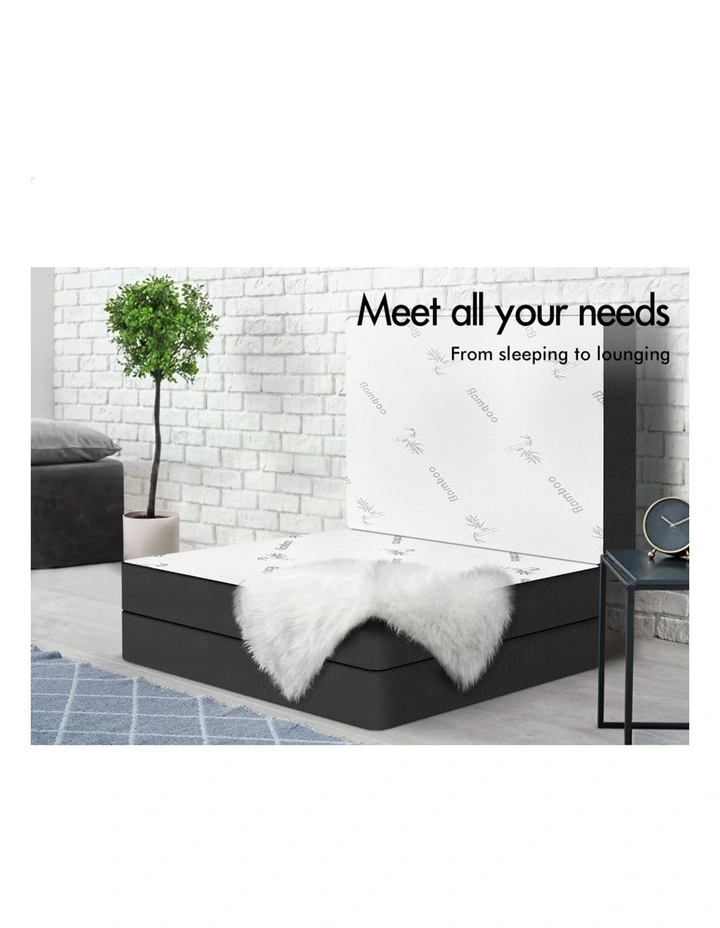 Single Size Folding Mattress in White image 3