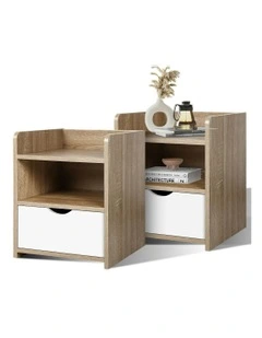 Bedside Table Set Of 2 in Oak
