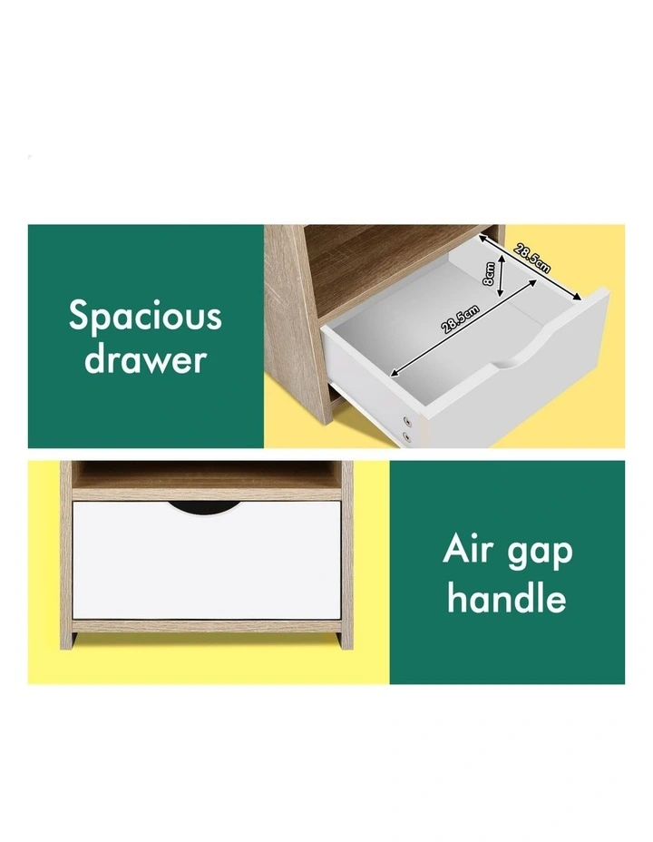 Bedside Table Set Of 2 in Oak image 5