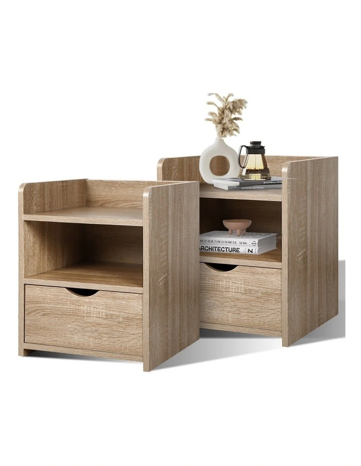 Bedside Table Set Of 2 in Wood image 1