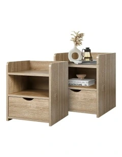 Bedside Table Set Of 2 in Wood
