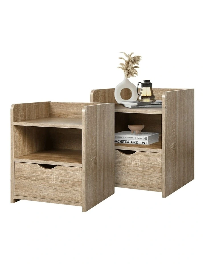 Bedside Table Set Of 2 in Wood image 1