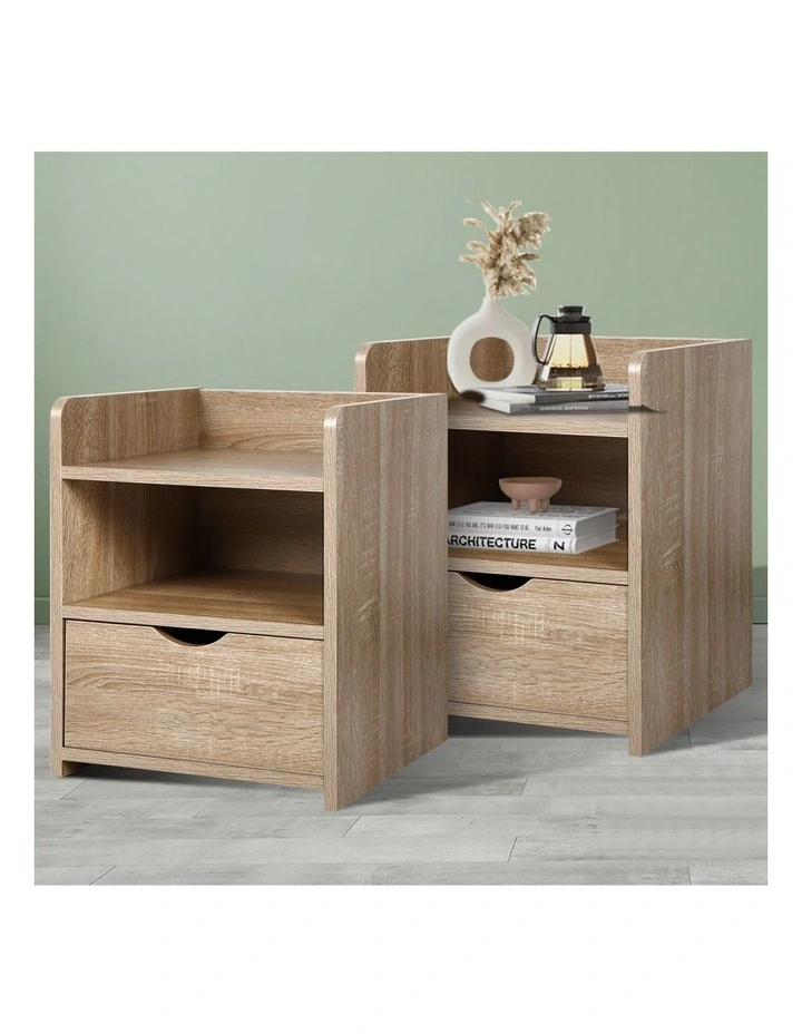 Bedside Table Set Of 2 in Wood image 2