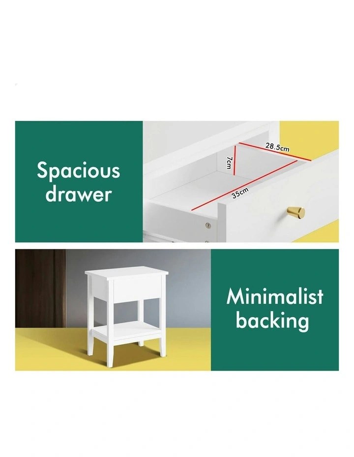 Bedside Table in White image 5