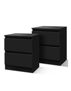 Bedside Drawer Table Set Of 2 in Black