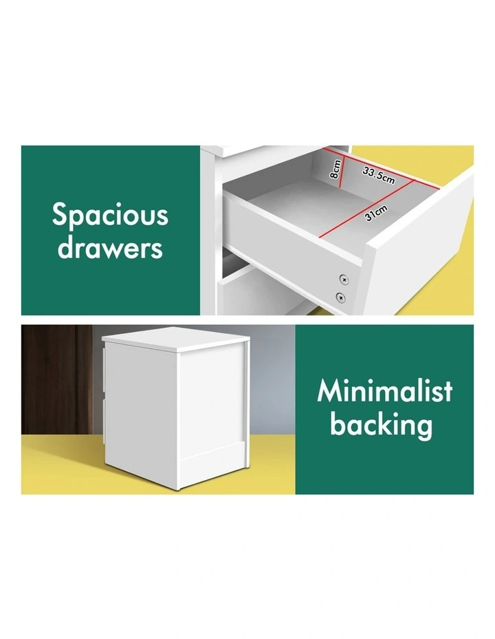 Bedside Storage Table in White image 2