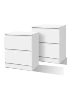Bedside Drawers Table Set Of 2 in White