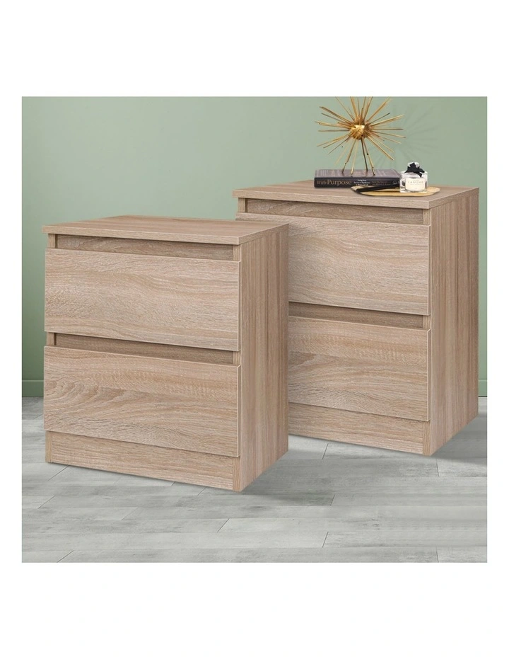 Bedside Drawers Table Set Of 2 in Wood image 2