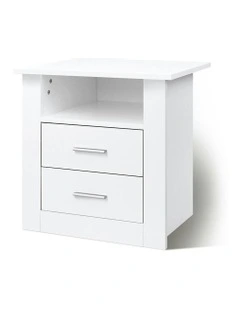 Minimalist Bedside Table in White