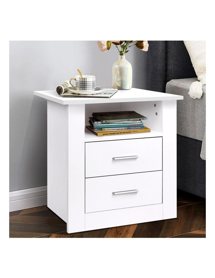 Minimalist Bedside Table in White image 2