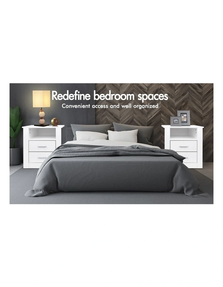 Minimalist Bedside Table in White image 3