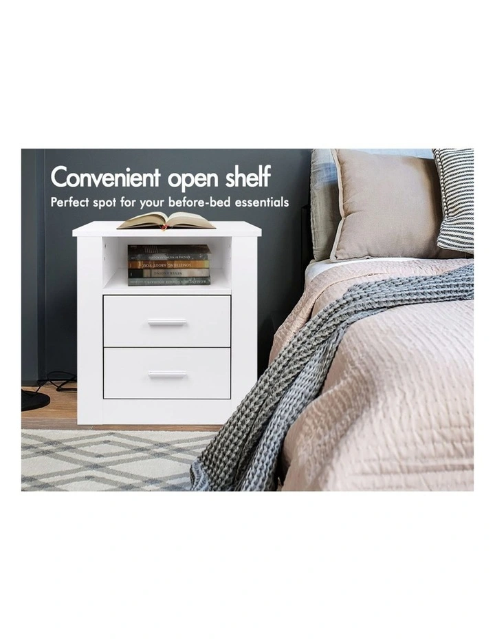 Minimalist Bedside Table in White image 5