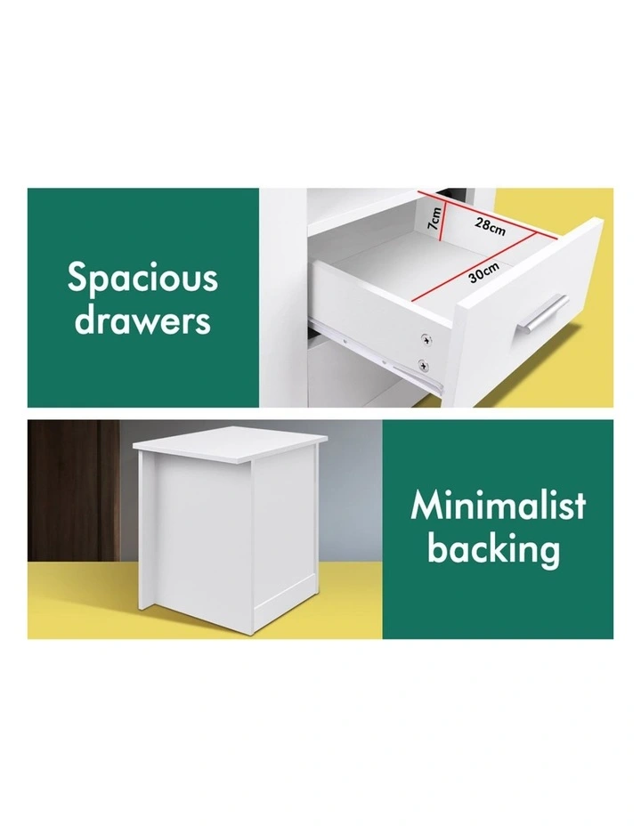 Minimalist Bedside Table in White image 7