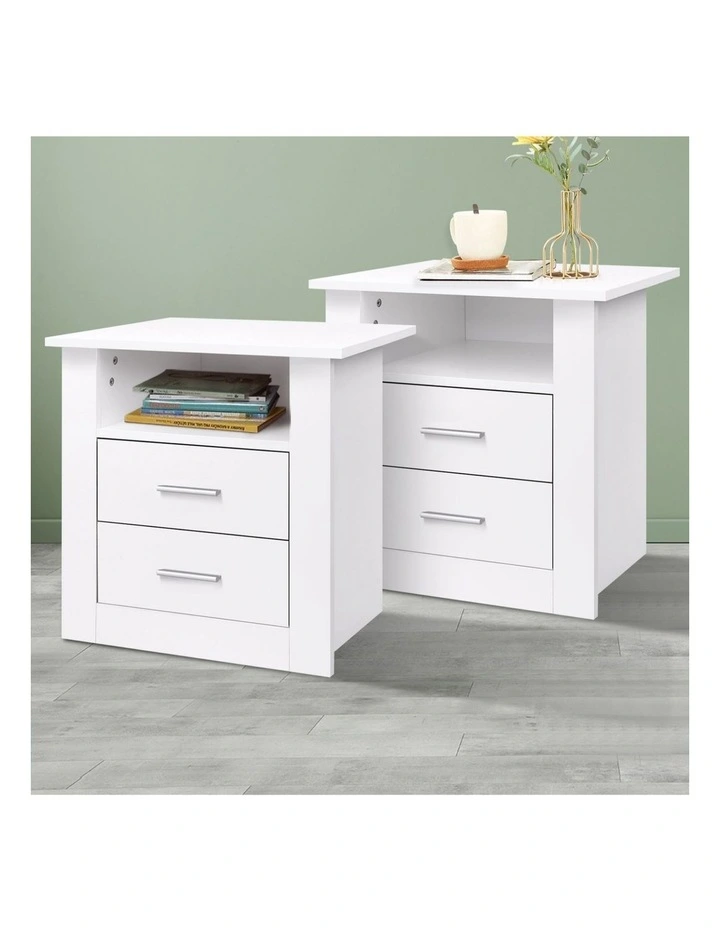 Classic Bedside Table in White image 2