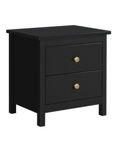 Hamptons Bedside Table in Black