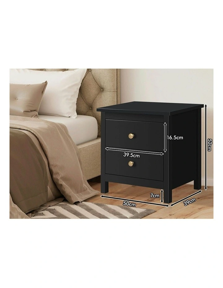 Hamptons Bedside Table in Black image 6