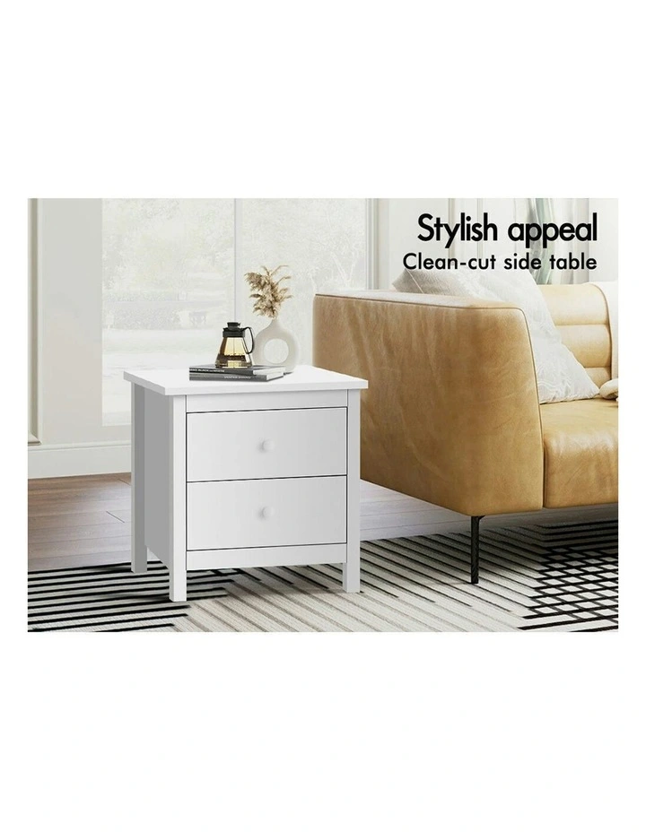 Hamptons Bedside Table in White image 5