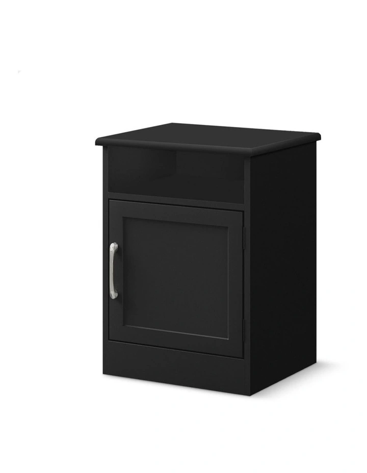 Bedside Table Storage Cabinet in Black image 1