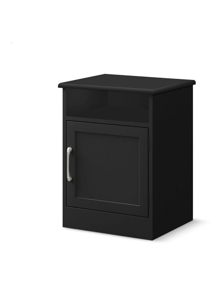 Bedside Table Storage Cabinet in Black image 1
