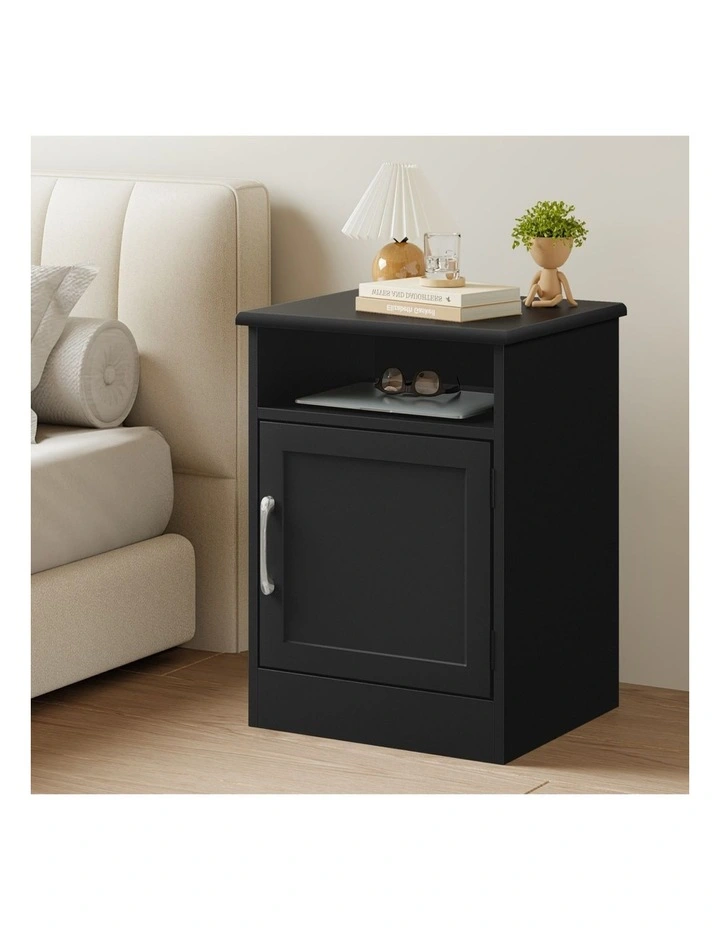 Bedside Table Storage Cabinet in Black image 2