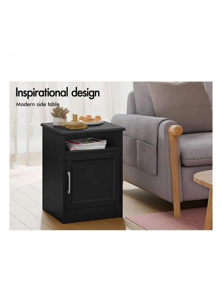 Bedside Table Storage Cabinet in Black image 4