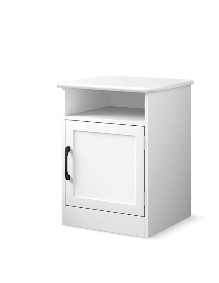 Storage Cabinet Bedside Table in White image 1