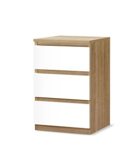 Nightstand 3 Drawers Side End Table in White
