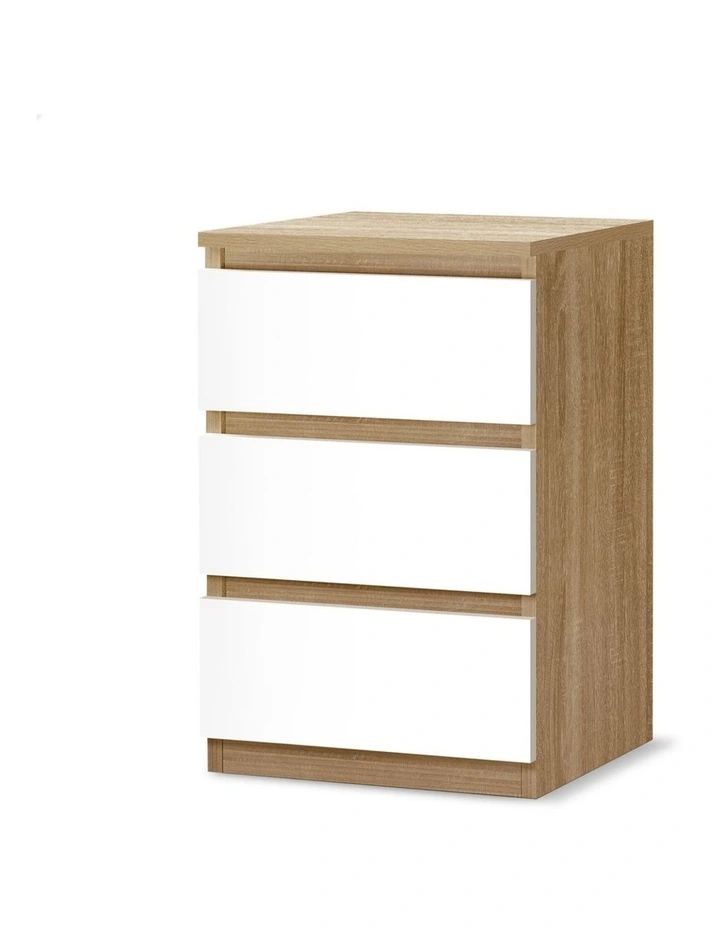 Nightstand 3 Drawers Side End Table in White image 1