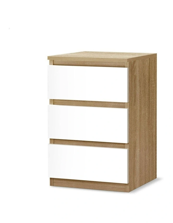 Nightstand 3 Drawers Side End Table in White image 1