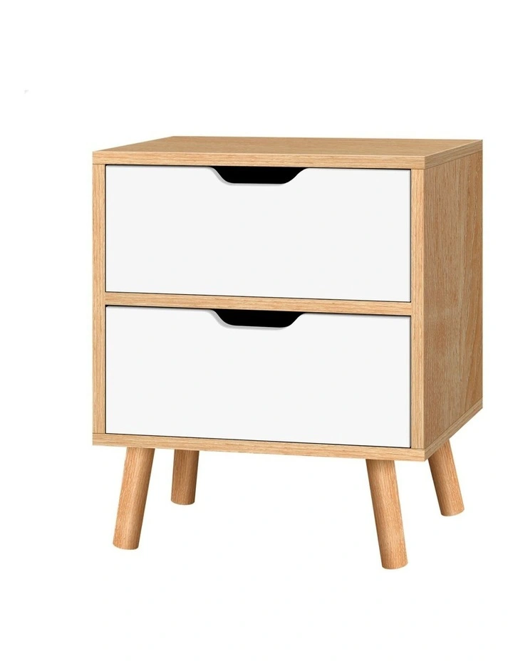 Nightstand 2 Drawers  Beside Table in Oak image 1