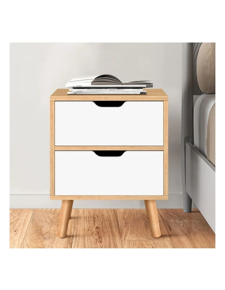 Nightstand 2 Drawers  Beside Table in Oak image 2