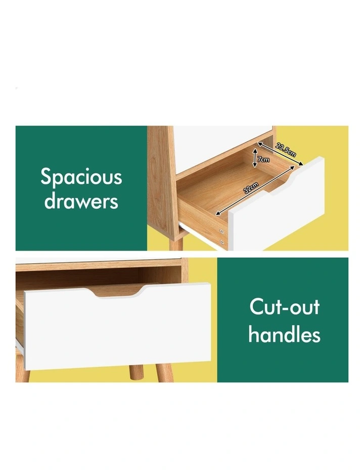 Nightstand 2 Drawers  Beside Table in Oak image 6