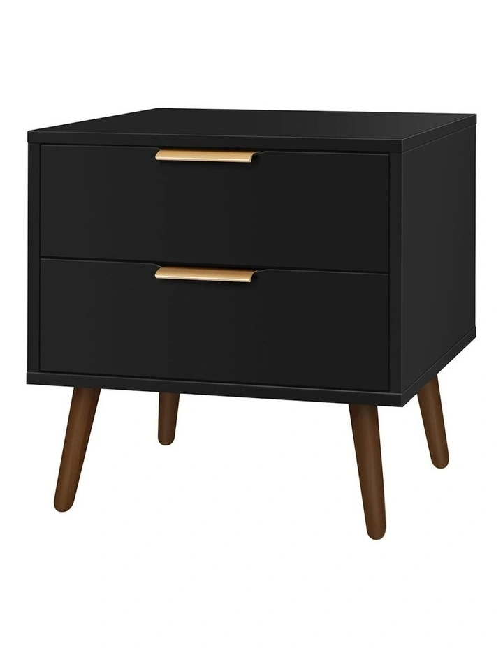 Scandinavian Bedside Table in Black image 1
