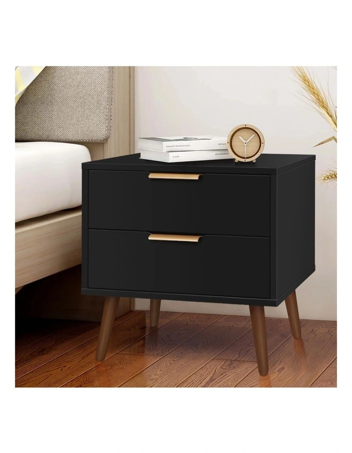 Scandinavian Bedside Table in Black image 2