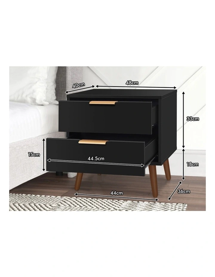 Scandinavian Bedside Table in Black image 3