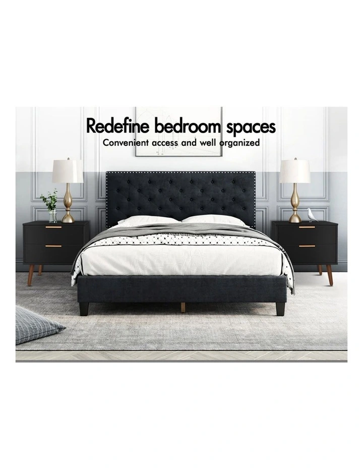 Scandinavian Bedside Table in Black image 4