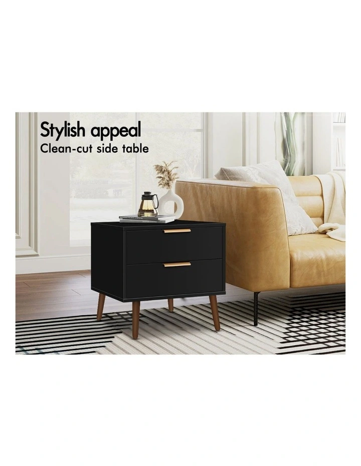 Scandinavian Bedside Table in Black image 5