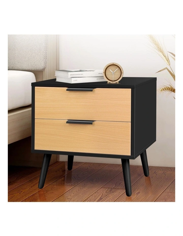 Scandinavian Bedside Table in Black image 2