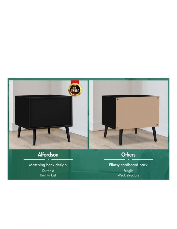 Scandinavian Bedside Table in Black image 5