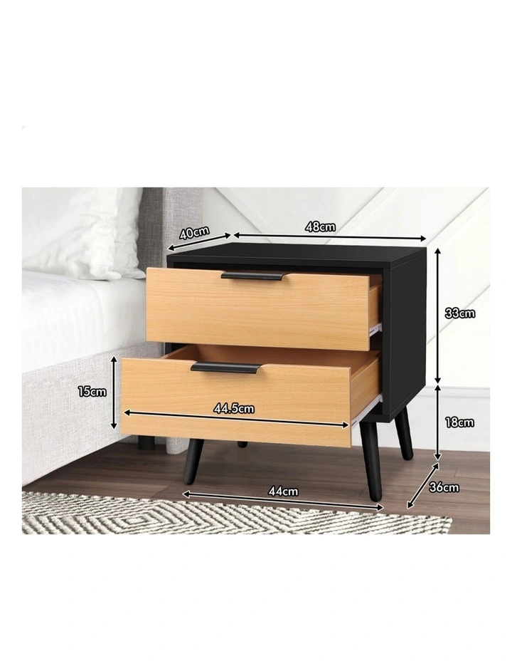 Scandinavian Bedside Table in Black image 7