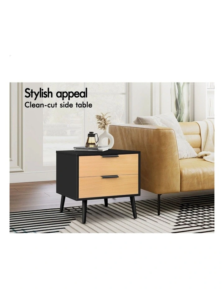 Scandinavian Bedside Table x2 in Black image 4