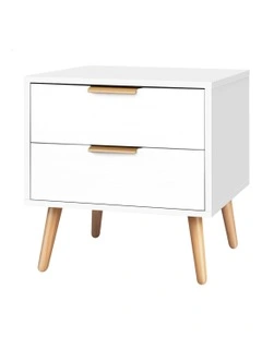Scandinavian Bedside Table in White