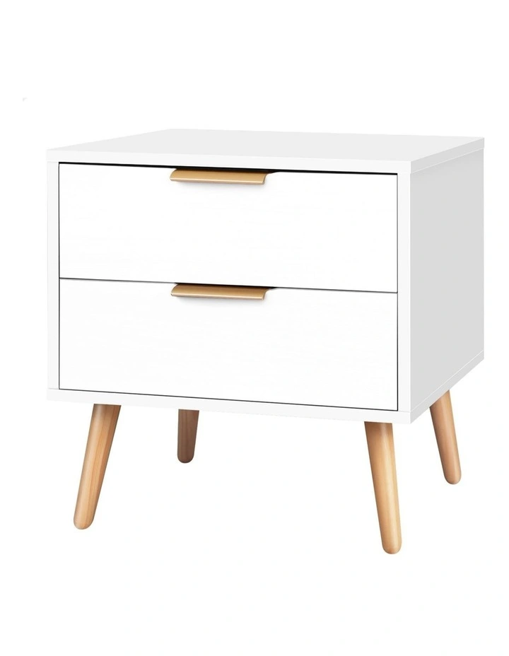 Scandinavian Bedside Table in White image 1