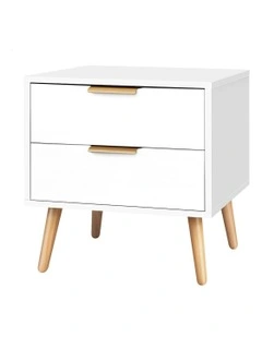 Scandinavian Bedside Table in White