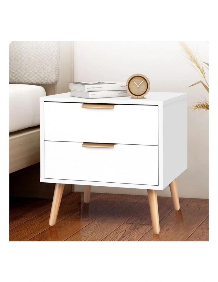 Scandinavian Bedside Table in White image 2