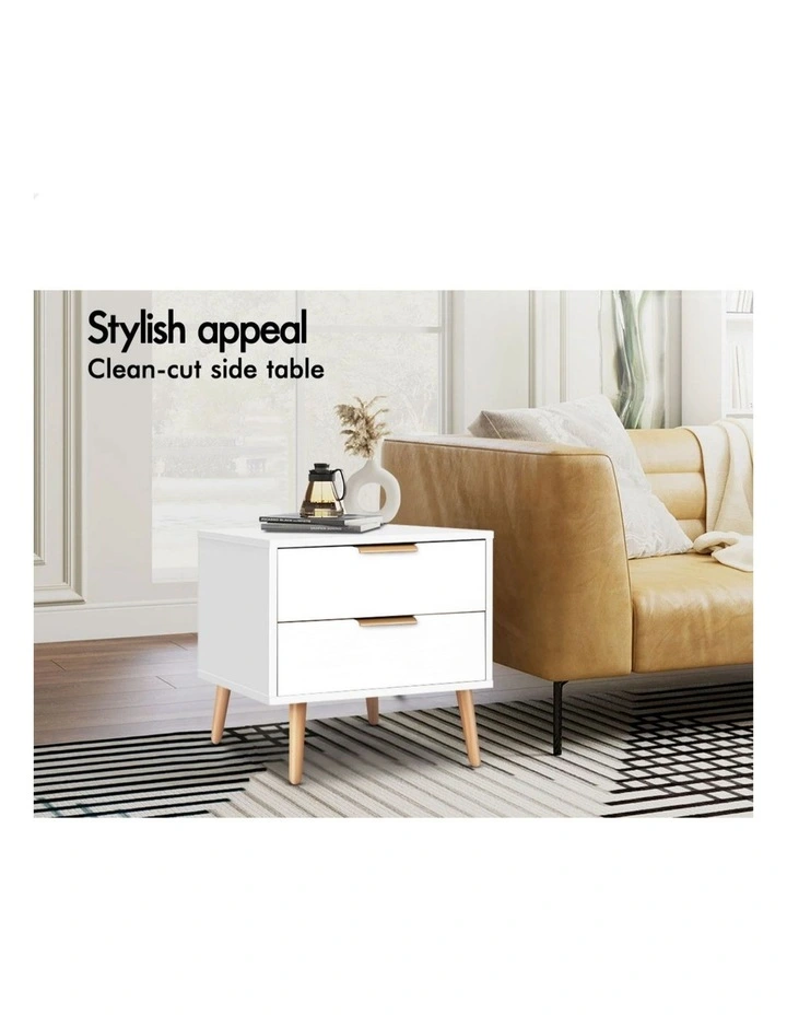 Scandinavian Bedside Table in White image 4