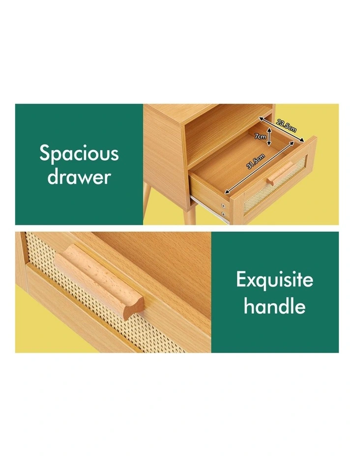 Scandinavian Bedside Table in Beige image 7