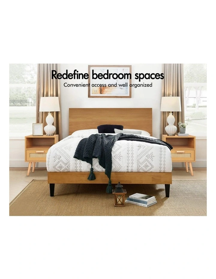 Scandinavian Bedside Table x2 in Beige image 3