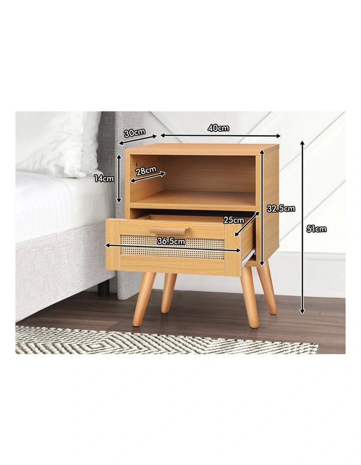 Scandinavian Bedside Table x2 in Beige image 4