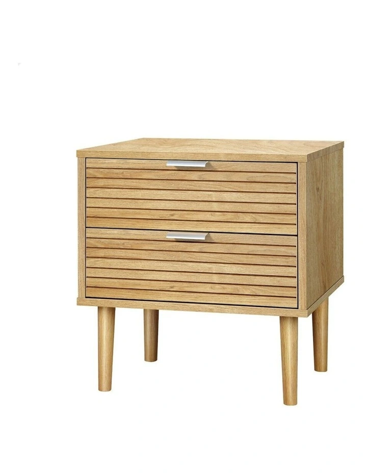 Slatted Drawer Bedside Table in Oak image 1